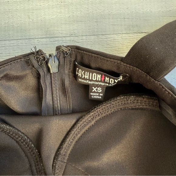 Fashion Nova Black Bodycon Cocktail Dress XS - Picture 6 of 9